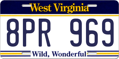 WV license plate 8PR969