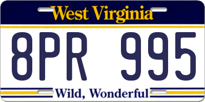 WV license plate 8PR995