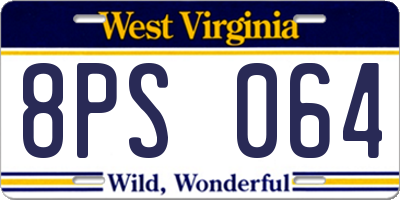 WV license plate 8PS064