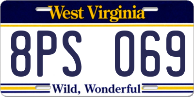 WV license plate 8PS069