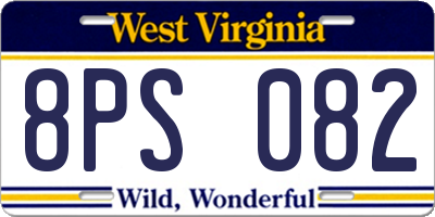 WV license plate 8PS082