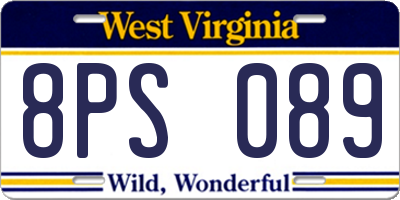 WV license plate 8PS089