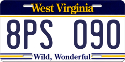 WV license plate 8PS090