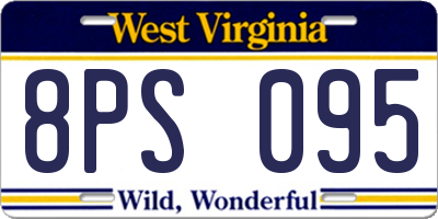 WV license plate 8PS095