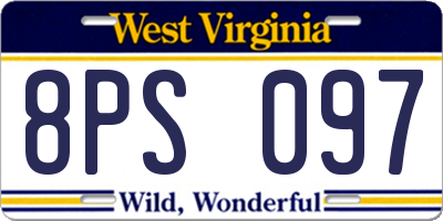 WV license plate 8PS097
