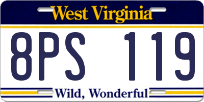 WV license plate 8PS119