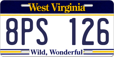 WV license plate 8PS126