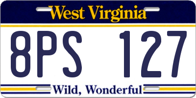 WV license plate 8PS127