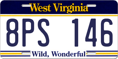 WV license plate 8PS146