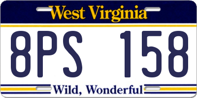 WV license plate 8PS158