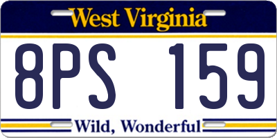 WV license plate 8PS159