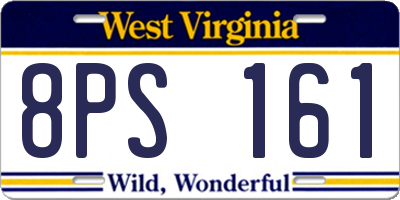 WV license plate 8PS161