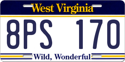 WV license plate 8PS170