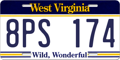 WV license plate 8PS174