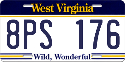 WV license plate 8PS176