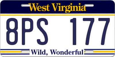 WV license plate 8PS177