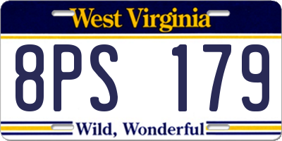 WV license plate 8PS179