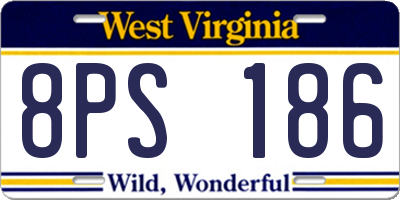 WV license plate 8PS186