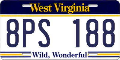 WV license plate 8PS188