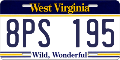 WV license plate 8PS195