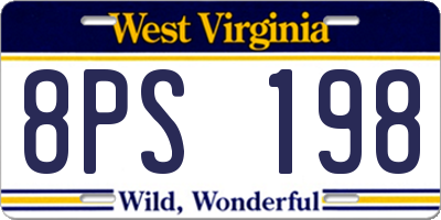 WV license plate 8PS198