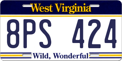 WV license plate 8PS424