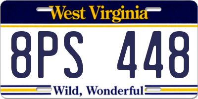 WV license plate 8PS448