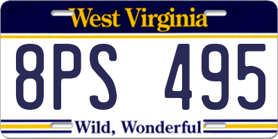 WV license plate 8PS495