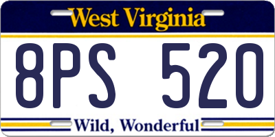 WV license plate 8PS520
