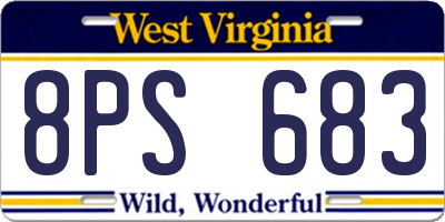 WV license plate 8PS683