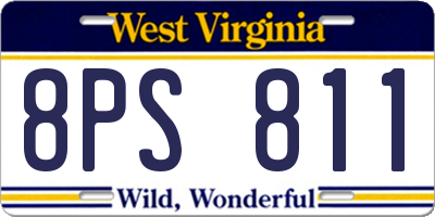 WV license plate 8PS811