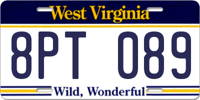 WV license plate 8PT089