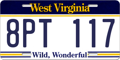 WV license plate 8PT117