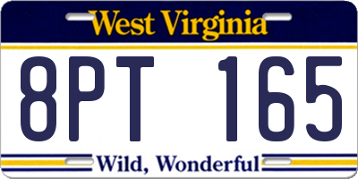 WV license plate 8PT165