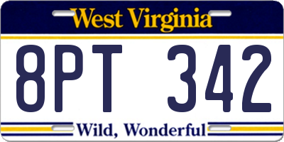 WV license plate 8PT342