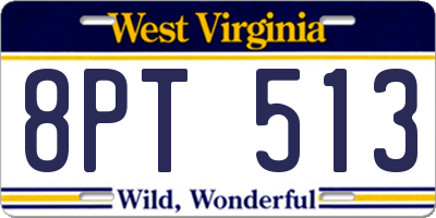 WV license plate 8PT513