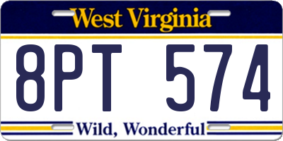 WV license plate 8PT574