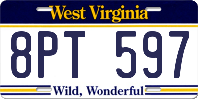 WV license plate 8PT597