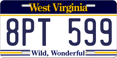 WV license plate 8PT599