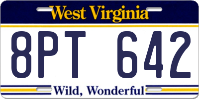 WV license plate 8PT642
