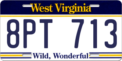 WV license plate 8PT713