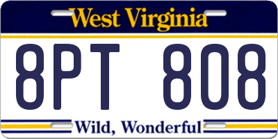 WV license plate 8PT808