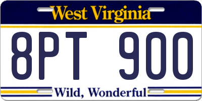 WV license plate 8PT900