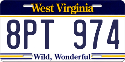 WV license plate 8PT974