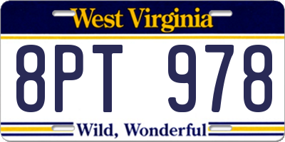 WV license plate 8PT978