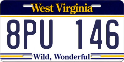 WV license plate 8PU146