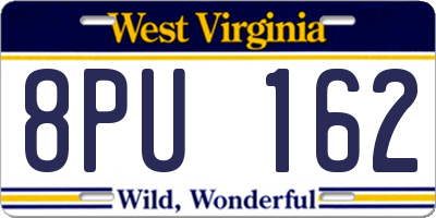 WV license plate 8PU162