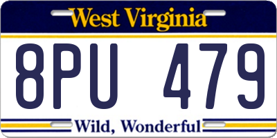 WV license plate 8PU479