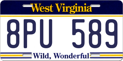 WV license plate 8PU589