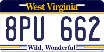 WV license plate 8PU662